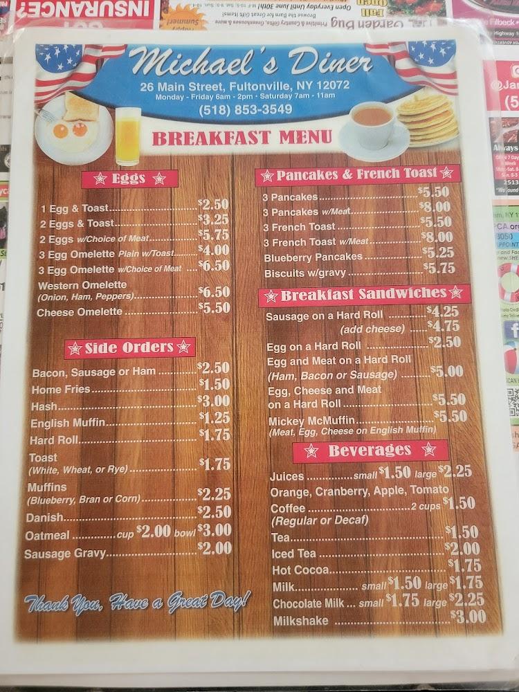 Michael's Diner Menu image 3